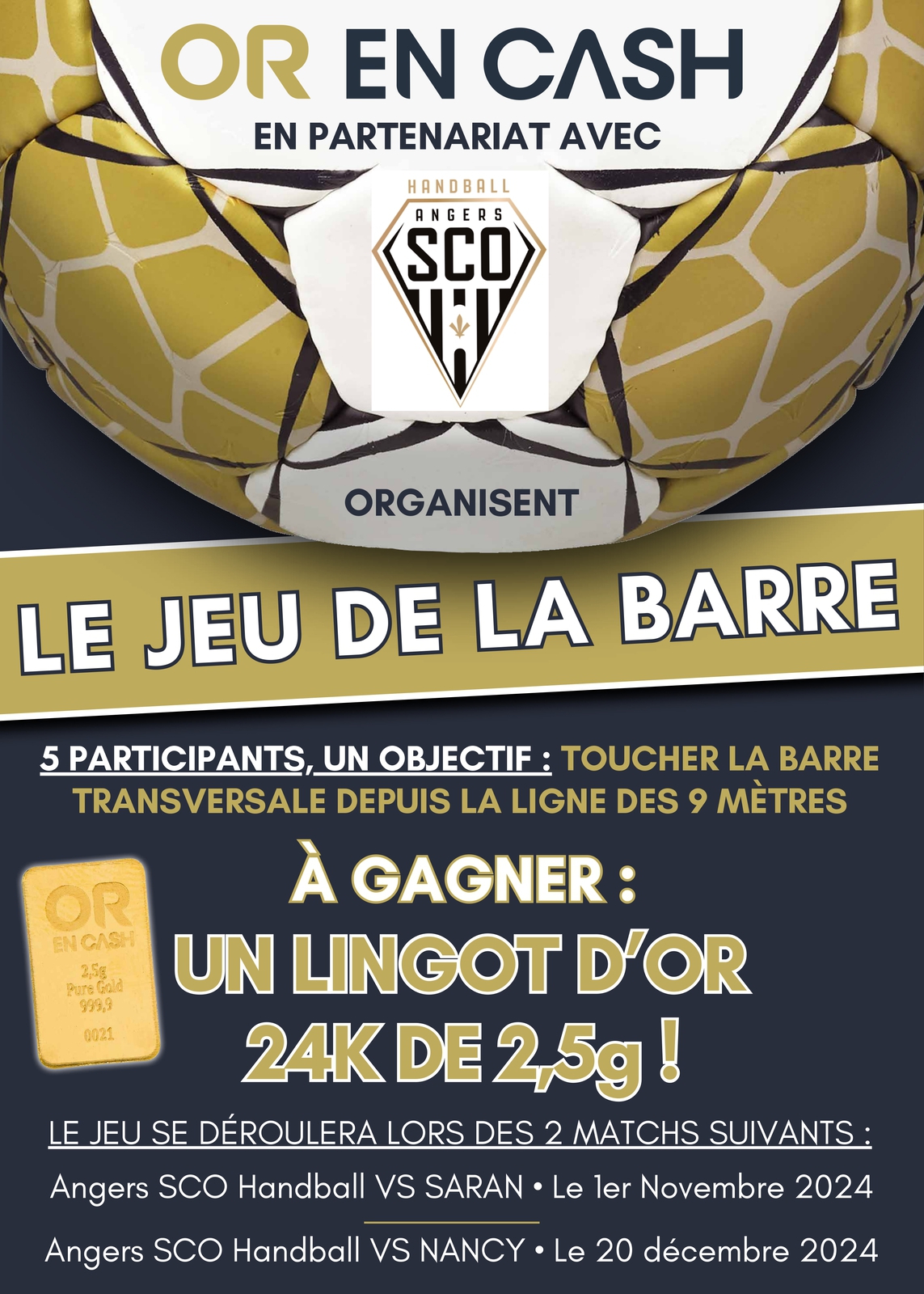 Jeu de la barre - OR EN CASH & Angers SCO Handball